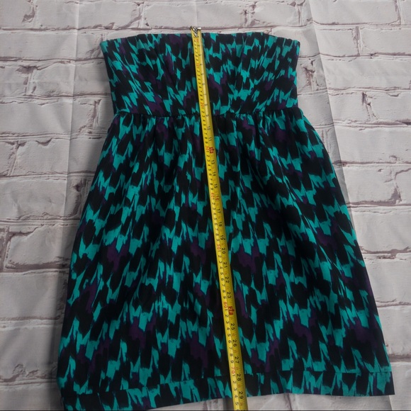 SHOSHANNA Strapless Green/Purple/Black Dress Women Size 10 - Picture 17 of 17